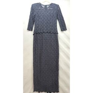 Sténay Beaded Grey Lace Gown Mother Of the Bride Cocktail Elegant Faux 2 piece